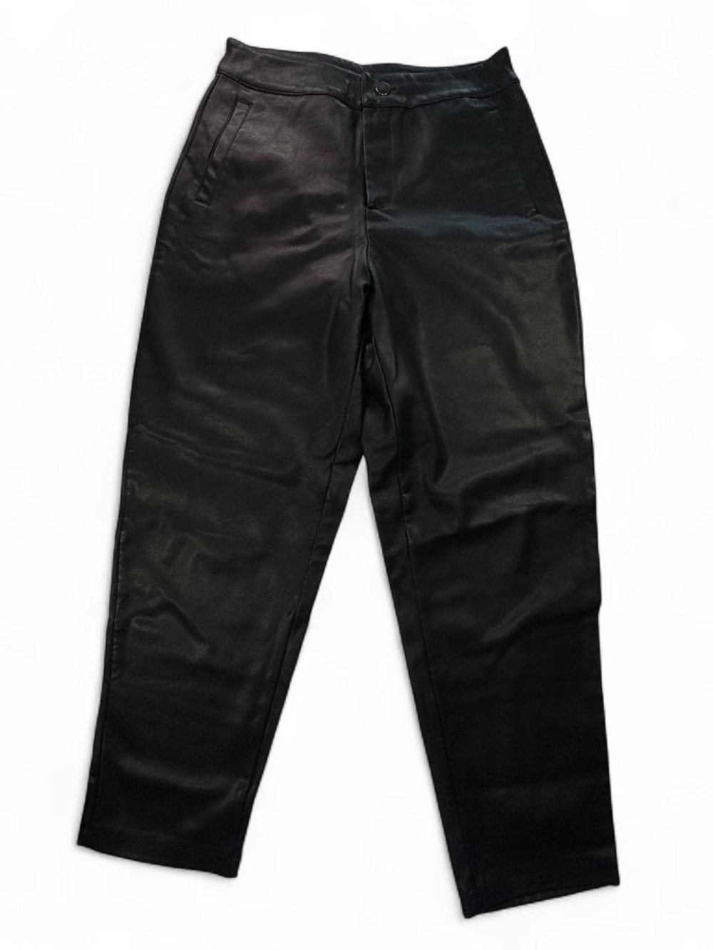 Skinny Black Vegan Leather High Rise Women’s Pants Streetwear Biker Festival M